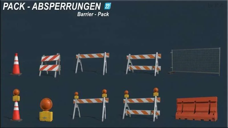 BARRIER Pack v1.0 FS22 FS22 Mod Free Download