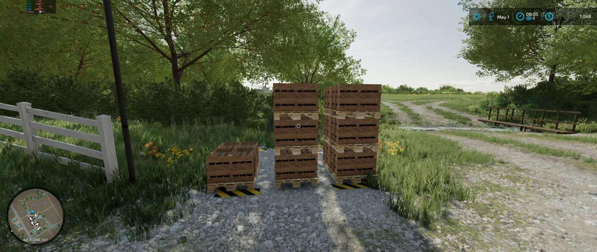 Bee Hives Pallets Spawner x18 v1.0.0.1 FS22 FS22 Mod Free Download