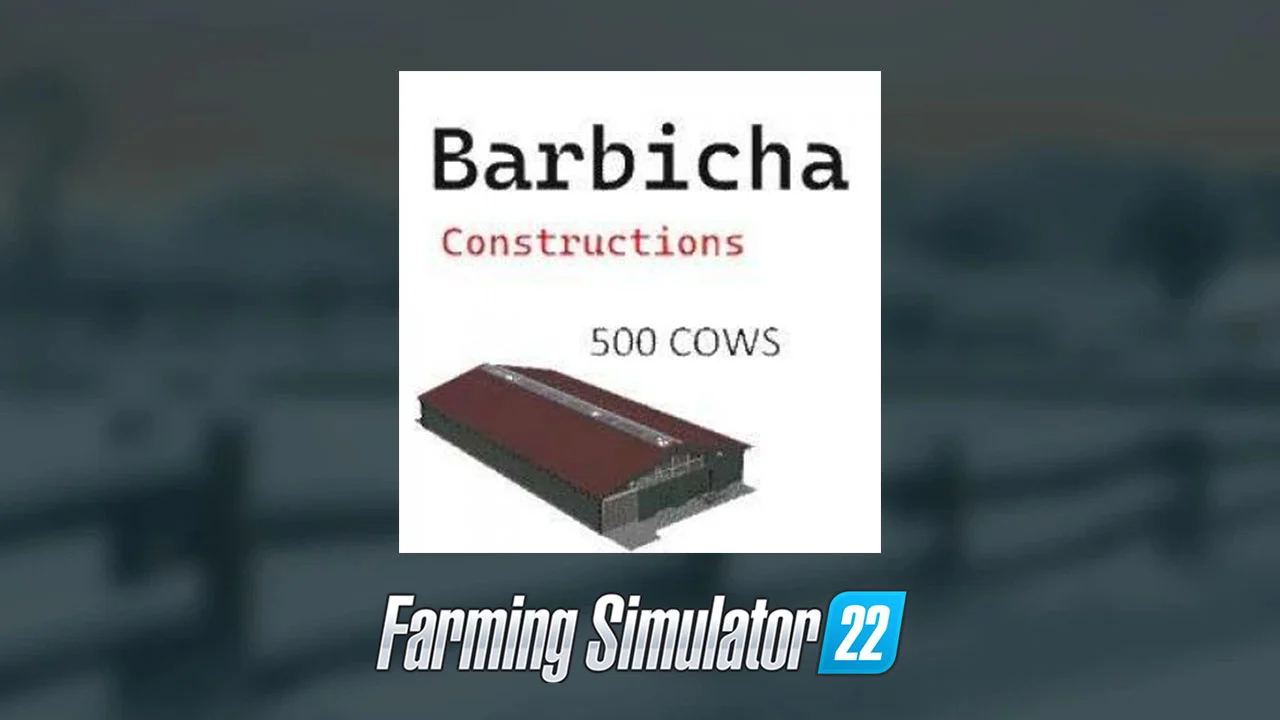 Big Cow Barn for 500 cows v1.0 FS22 FS22 Mod Free Download