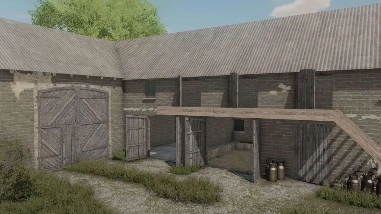 Brick farm building with cows v1.0 FS22