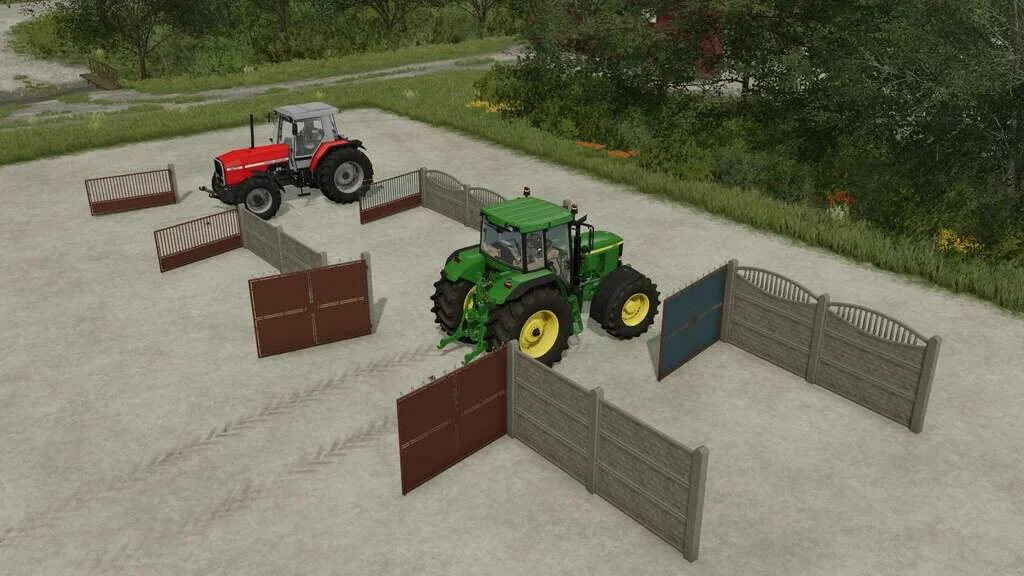 Concrete Fence With Gates v1.1 FS22 FS22 Mod Free Download