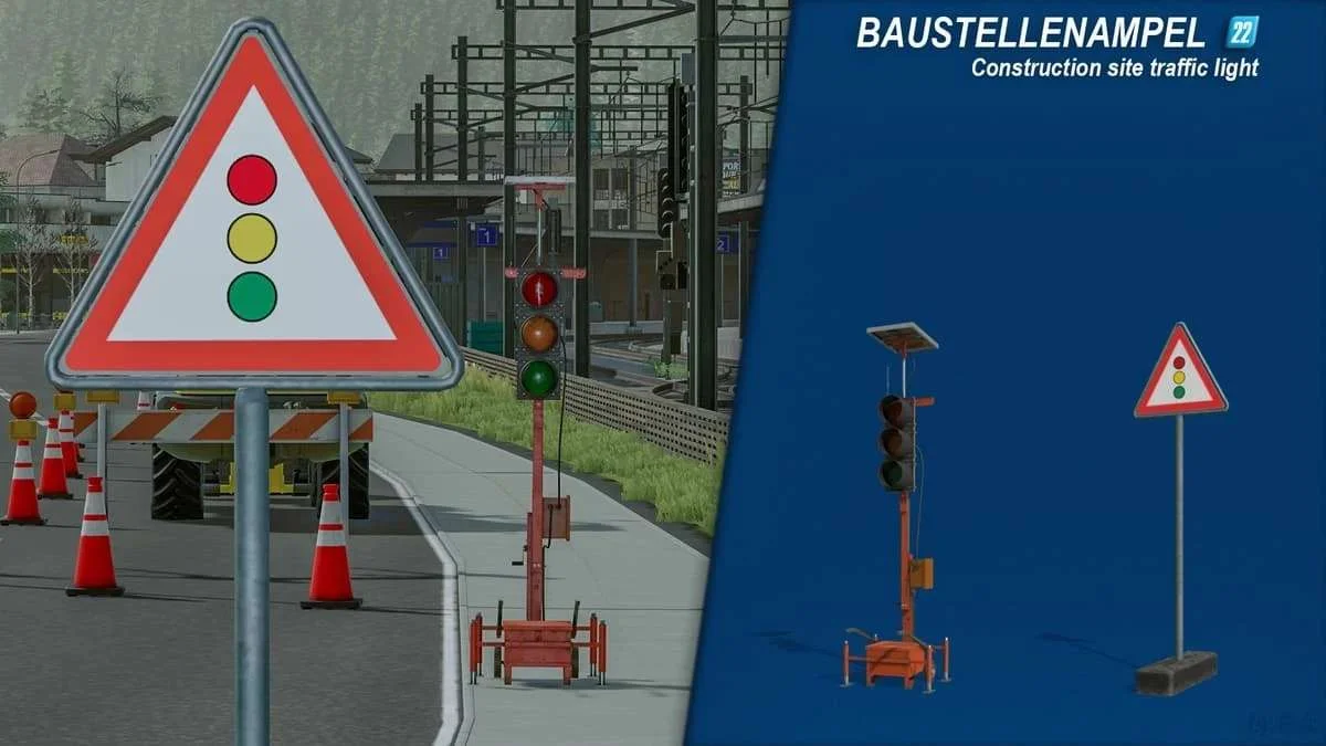 Construction site traffic light v1.0 FS22 FS22 Mod Free Download