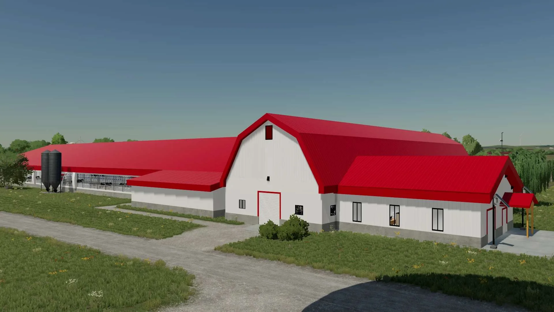 Cow Barn Red/White style v1.0 FS22