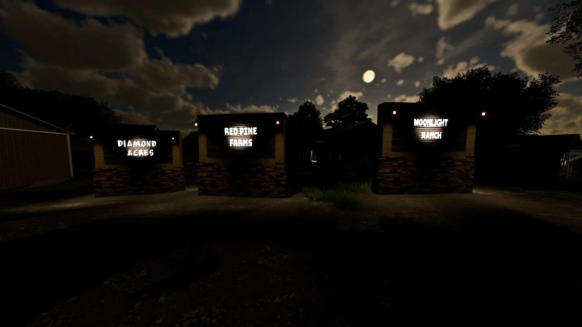 Crooked Creek Lighted Farm Signs v1.0 FS22 FS22 Mod Free Download