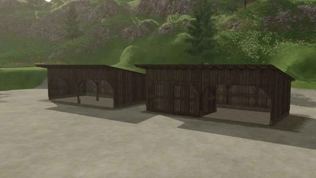 Double door wooden shed v1.0 FS22 FS22 Mod Free Download