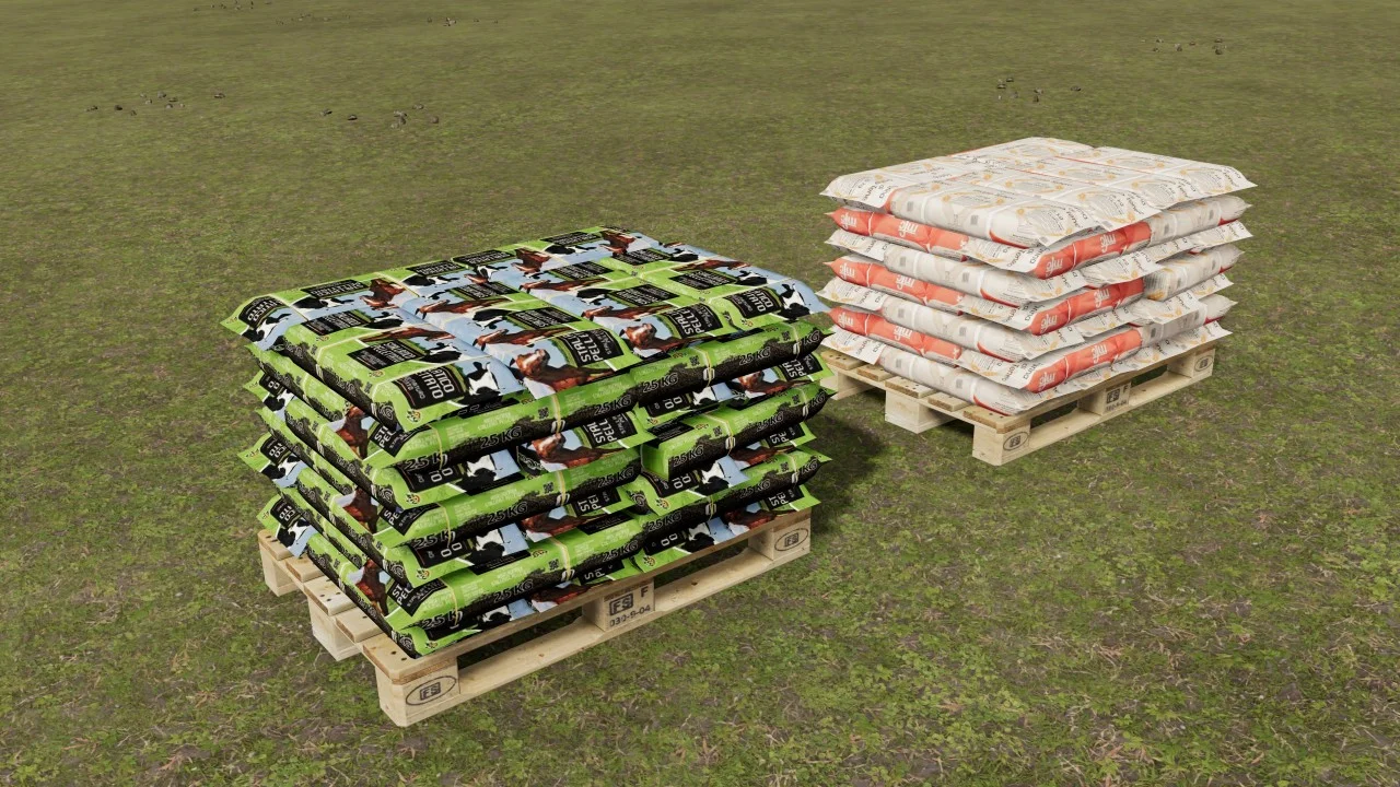 Flour & Manure in pallets V1.0 FS22 FS22 Mod Free Download