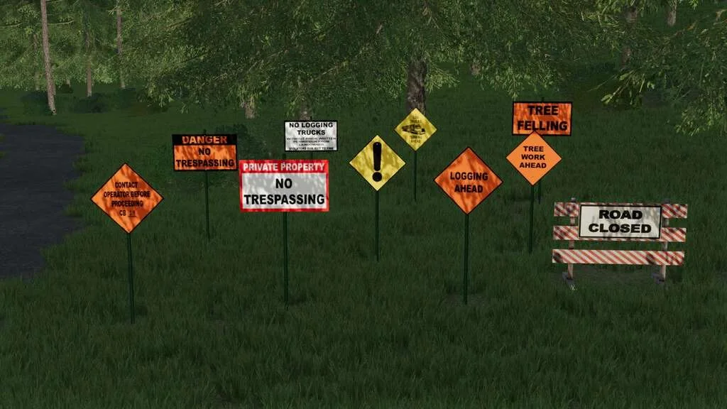 Forestry Sign Pack v1.0 FS22 FS22 Mod Free Download
