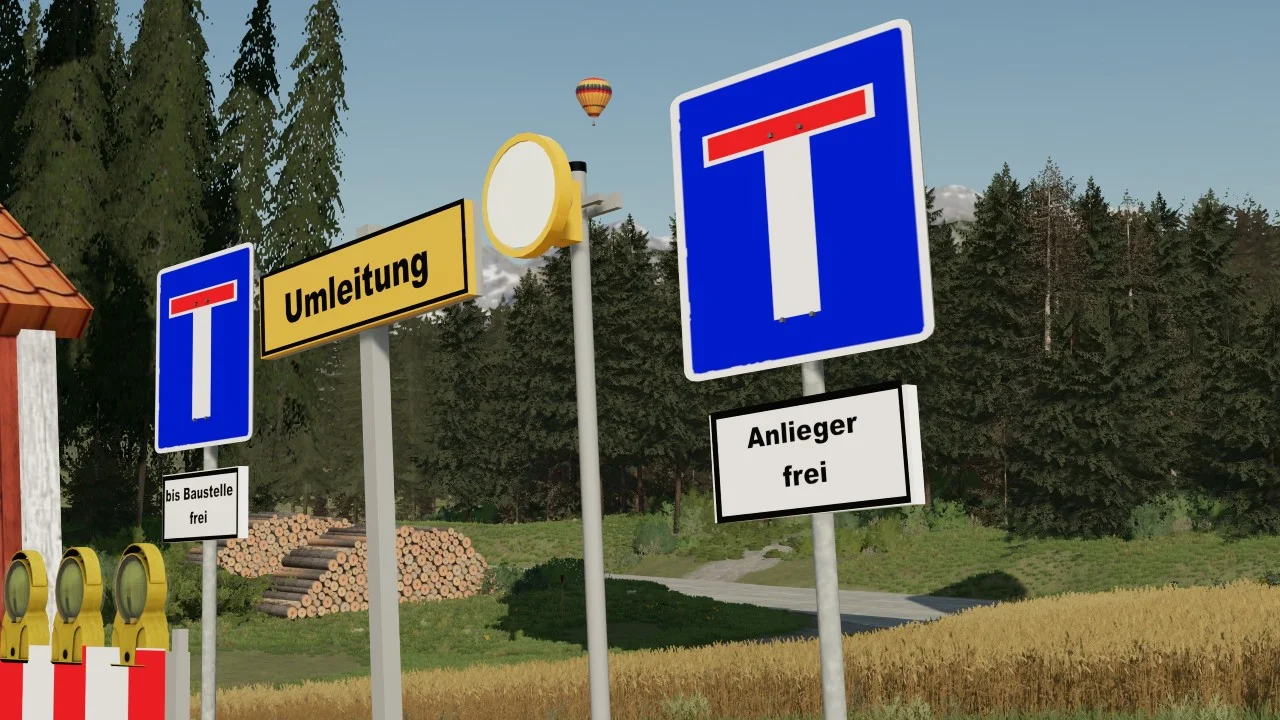 German road signs V1.0 FS22 FS22 Mod Free Download