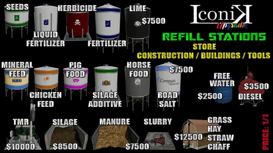 Iconik Refill Stations v1.1 FS22 FS22 Mod Free Download
