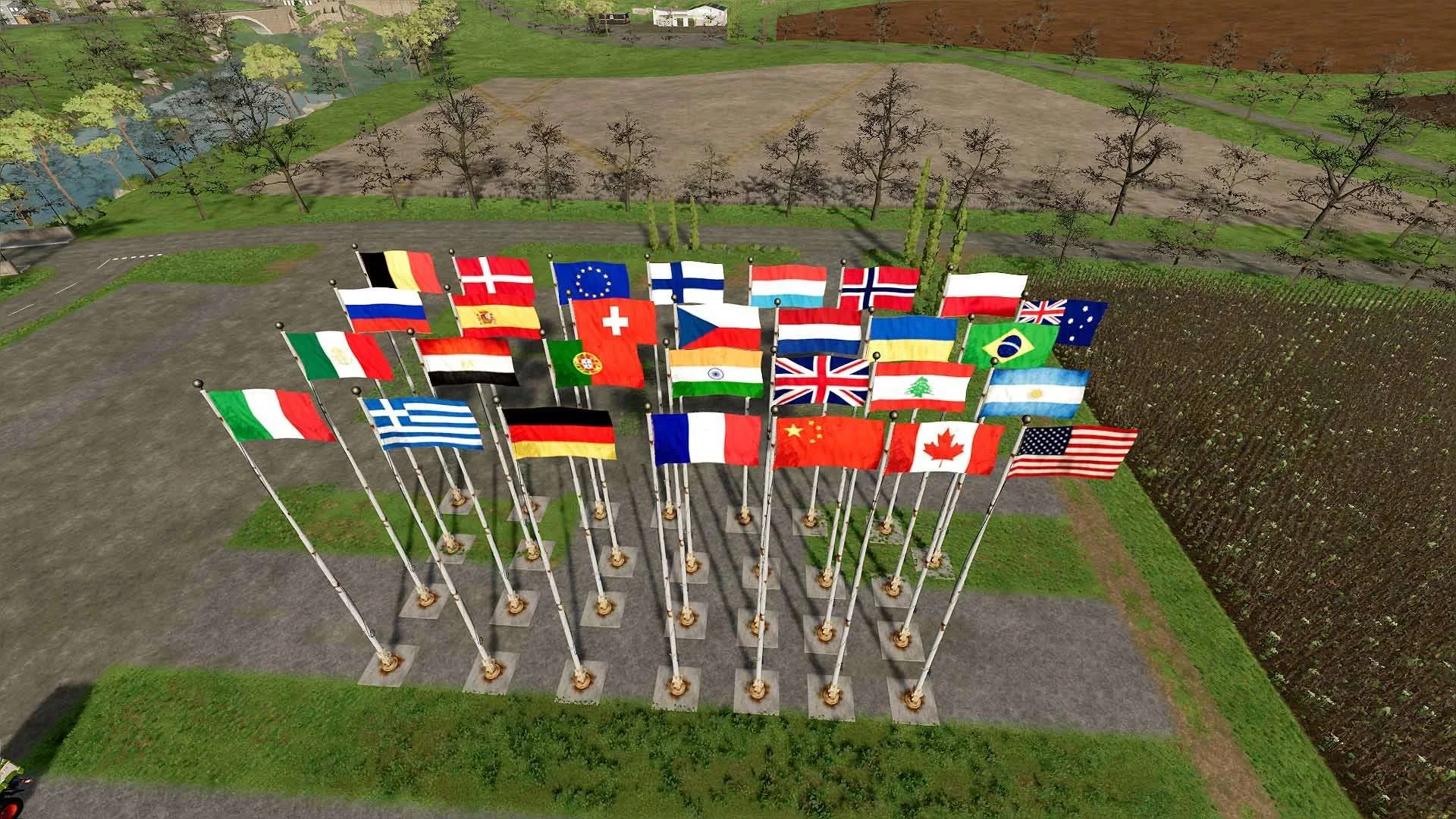 International Flags Pack V1.1 FS22 FS22 Mod Free Download