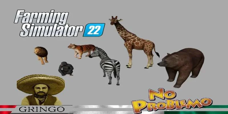 Jungle Animals Mod Pack v1.0 FS22 FS22 Mod Free Download