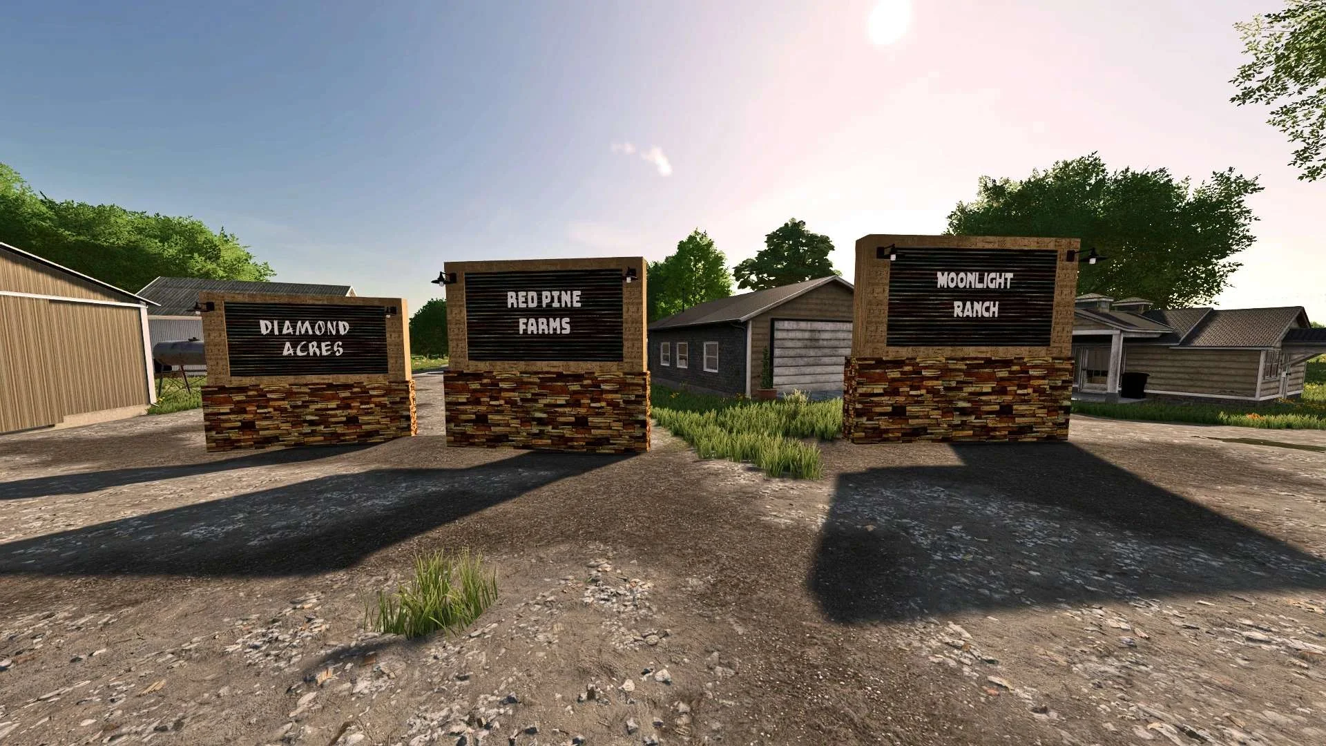 Lighted Farm Signs v1.0 FS22 FS22 Mod Free Download