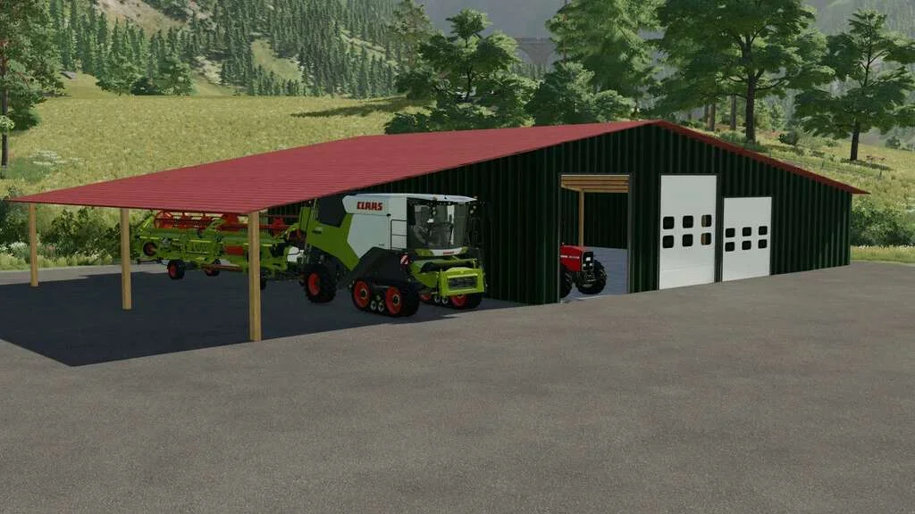 Machineshed With Canopy Roof v1.0 FS22 FS22 Mod Free Download