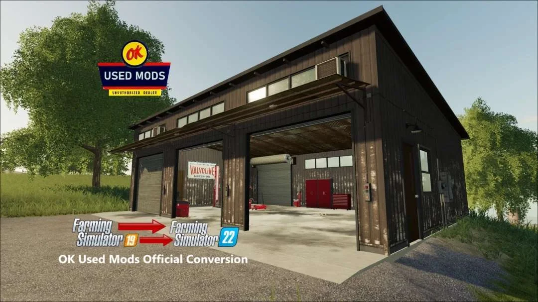 Old Auto Shop – Official OK Used Mods Conversion v1.0 FS22 FS22 Mod Free Download