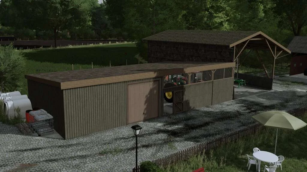 Old Barn With Shelter v1.0 FS22 FS22 Mod Free Download