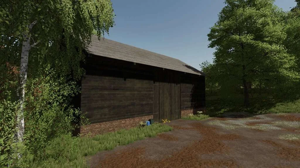 Old Post German Wood Barn v1.0 FS22 FS22 Mod Free Download