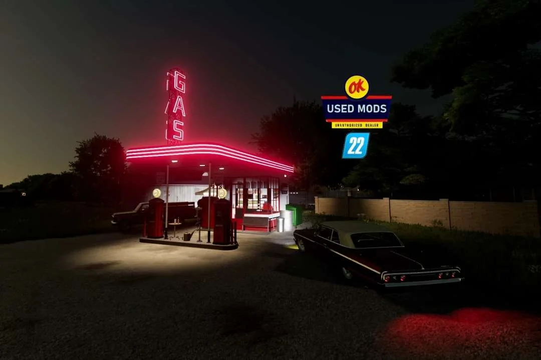 Old Retro Gas Station v1.0 FS22 FS22 Mod Free Download