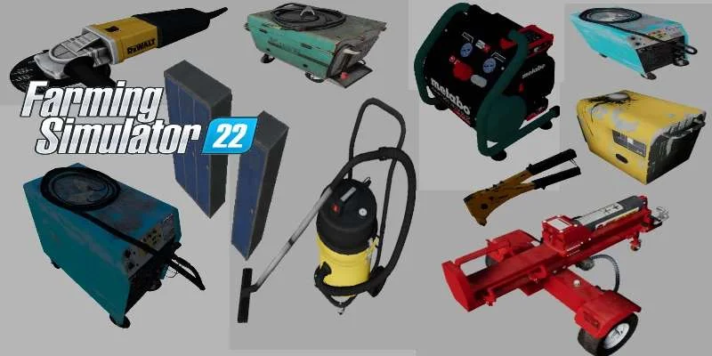 PACK1 OBJETS GARAGE v1.0 FS22 FS22 Mod Free Download