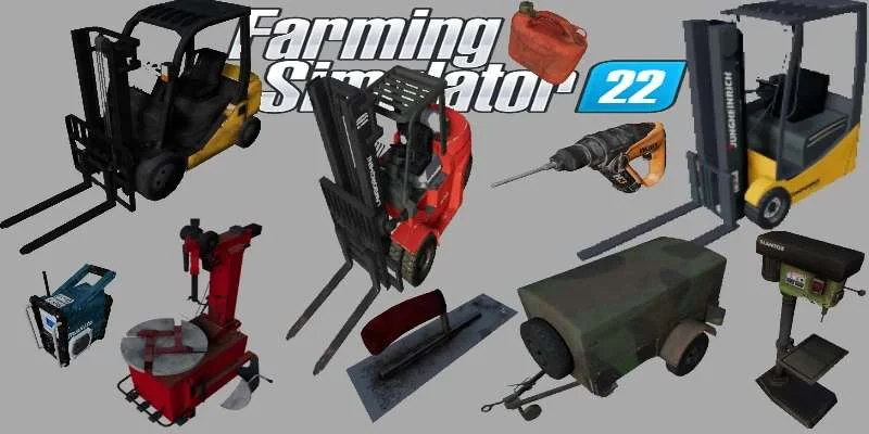 PACK2 OBJETS GARAGE v1.0 FS22 FS22 Mod Free Download