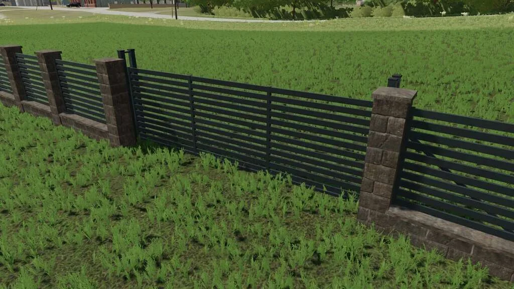 Rustic Brick And Metal Fence v1.0.0.1 FS22 FS22 Mod Free Download