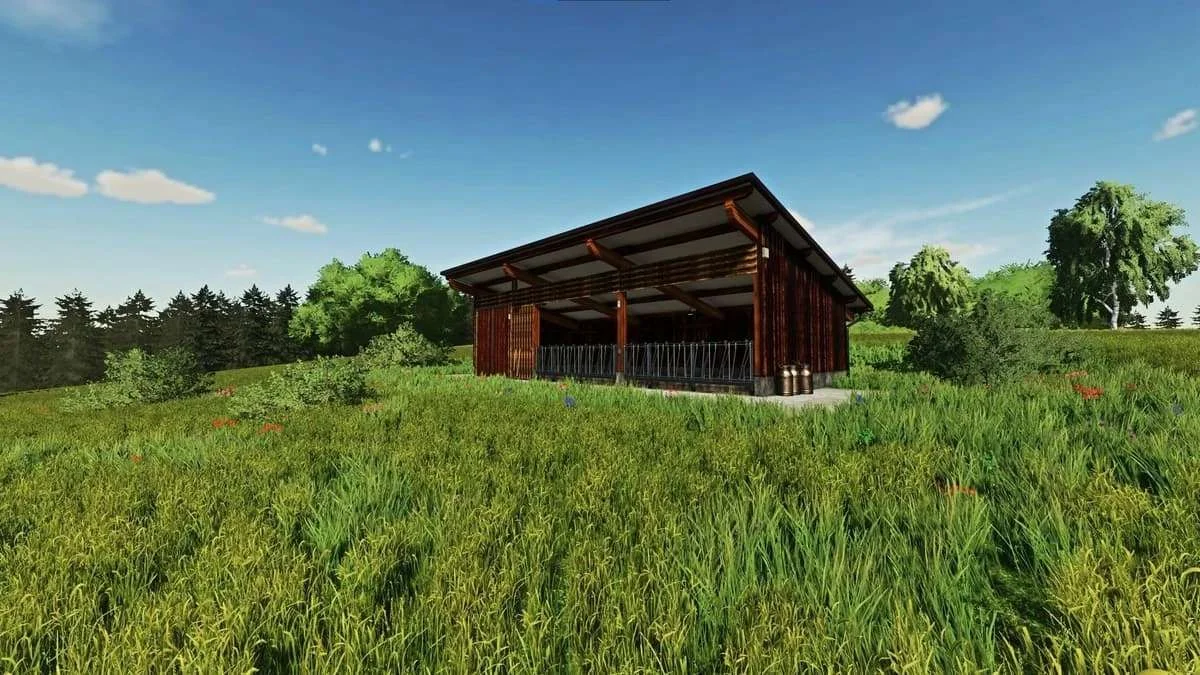 Small Cattle Barn With Manure Heap v1.0 FS22 FS22 Mod Free Download
