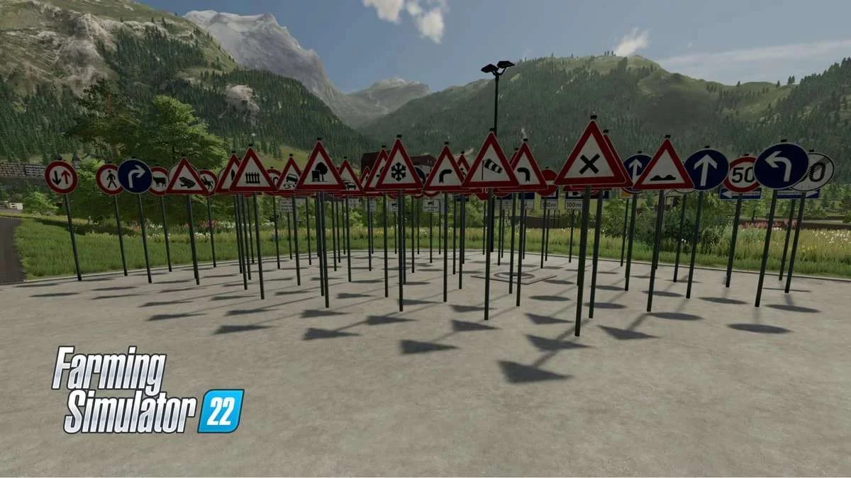 Traffic Sign Pack v1.1.0.1 FS22 FS22 Mod Free Download