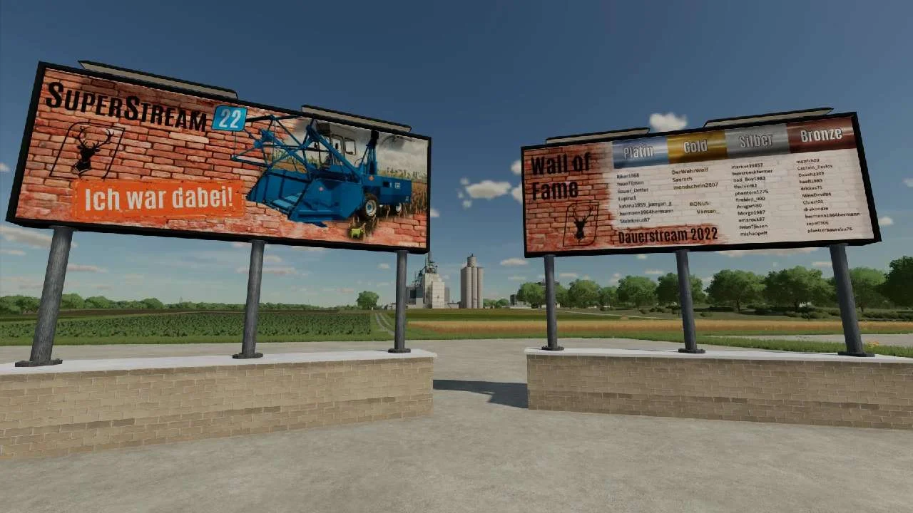 Wall of Fame / Dauerstream 2022 v1.0.0.1 FS22 FS22 Mod Free Download