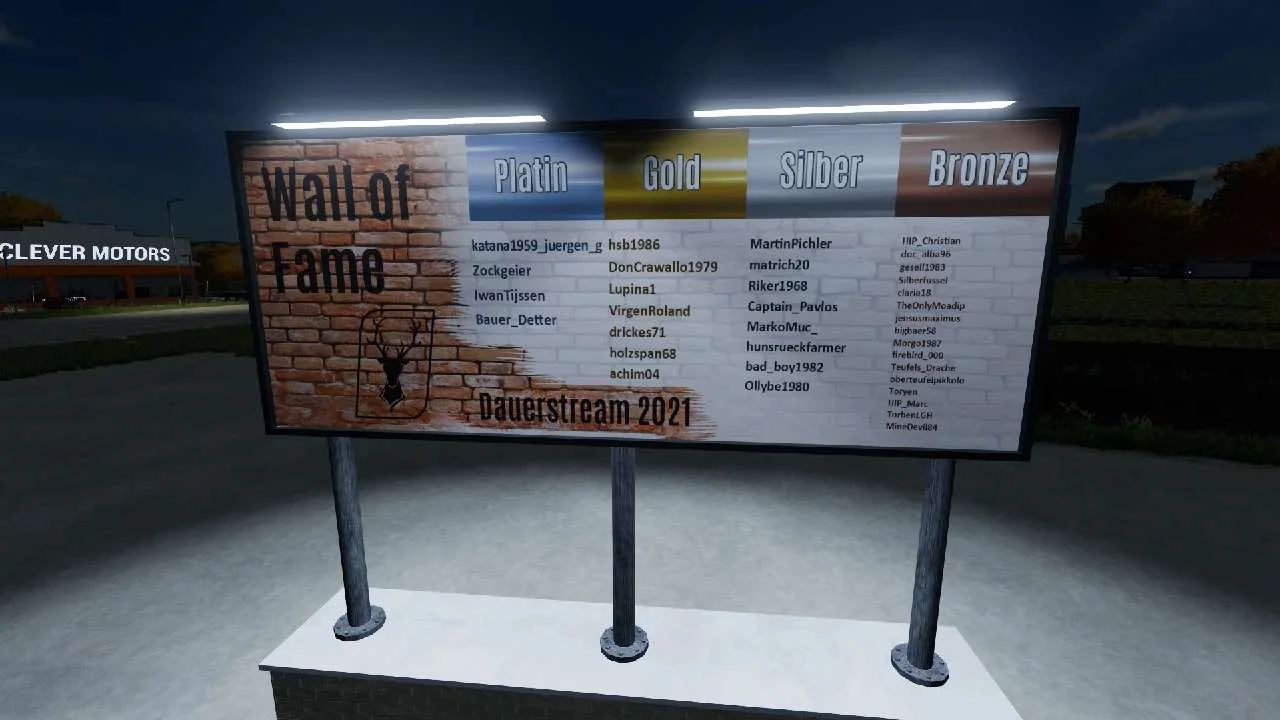 Wall of Fame v1.0 FS22 FS22 Mod Free Download