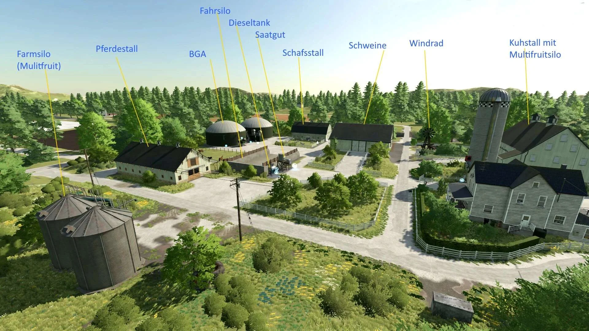 White Farm Building Pack v1.0 FS22 FS22 Mod Free Download