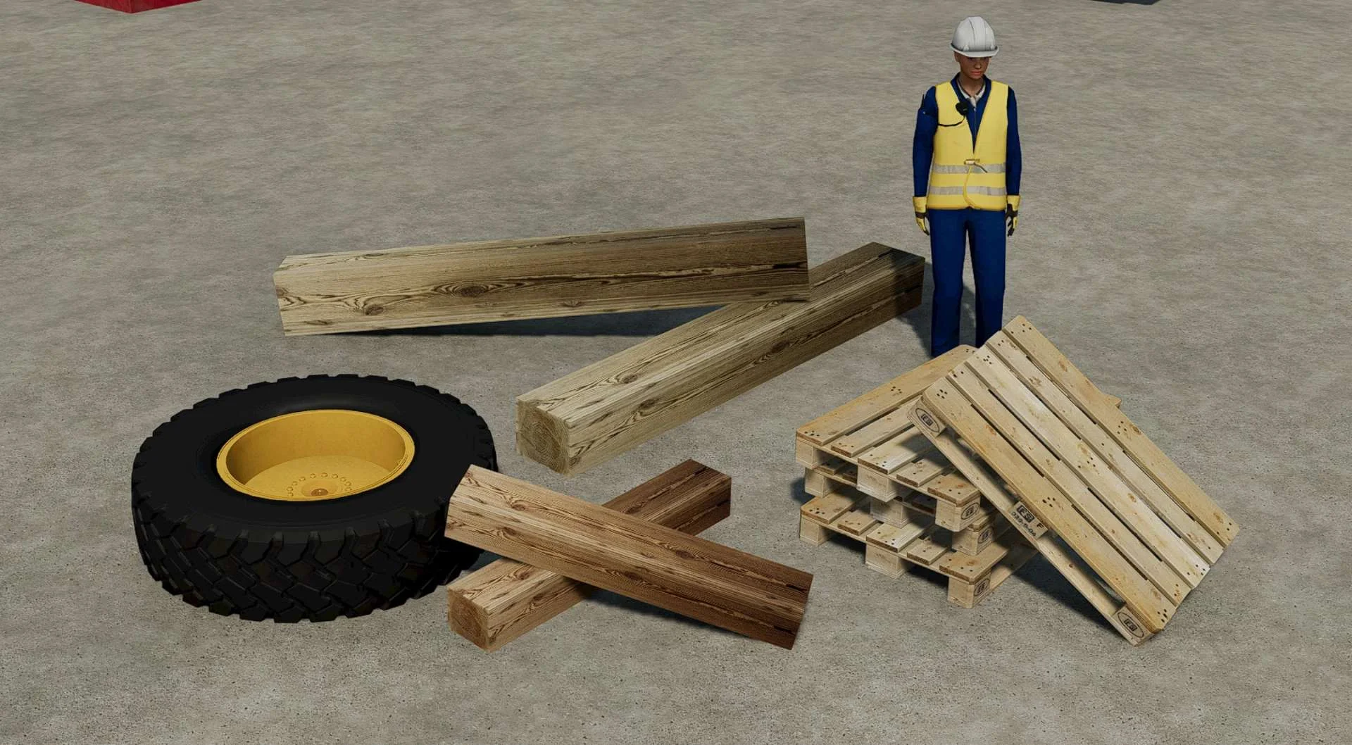 Wood Beams and Pallet v1.0 FS22 FS22 Mod Free Download