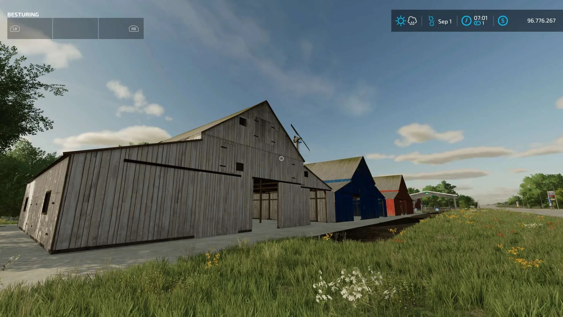 Wooden Barn in White, Red, Brown or Blue v1.0 FS22 FS22 Mod Free Download