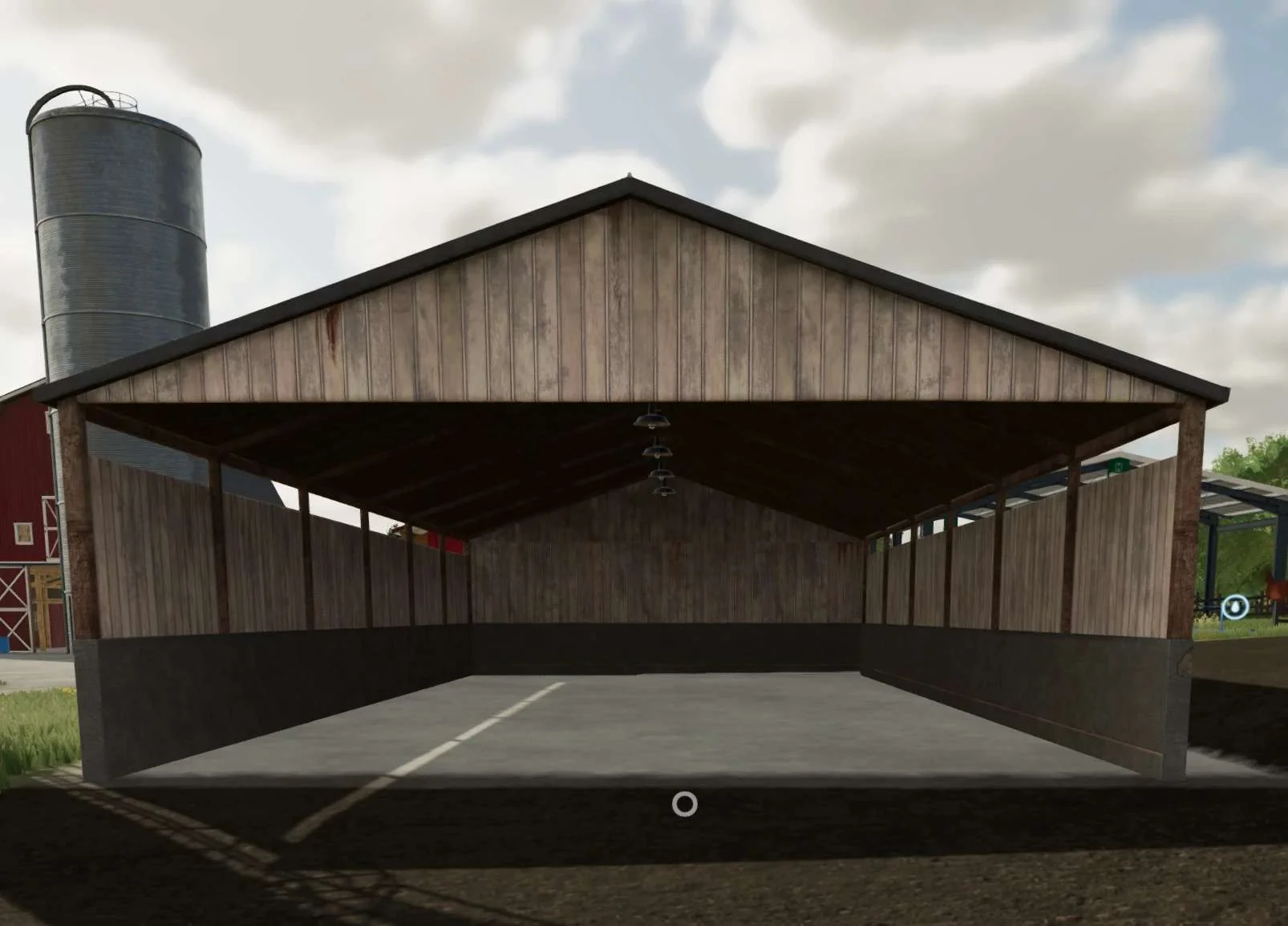 Wooden Open Garage (White, brown, red and blue) v1.0 FS22 FS22 Mod Free Download