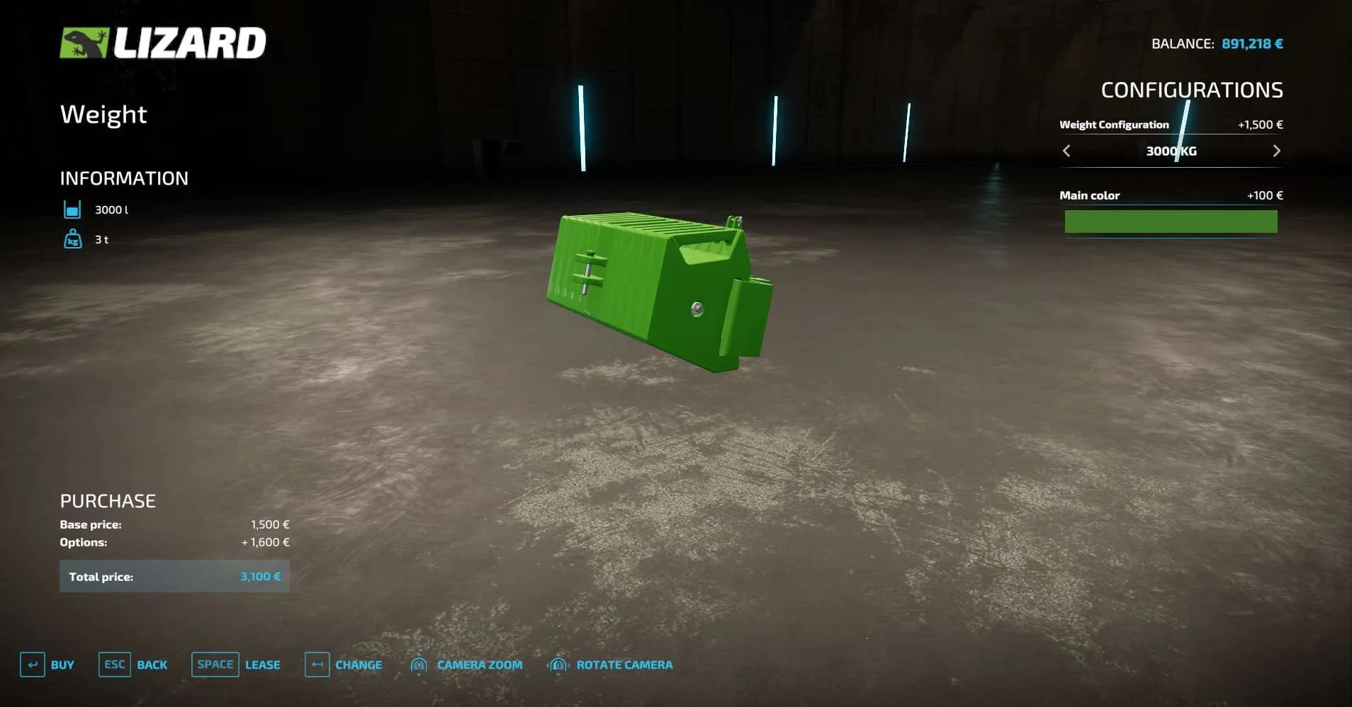 ADJUSTABLE WEIGHT v1.0 FS22 FS22 Mod Free Download