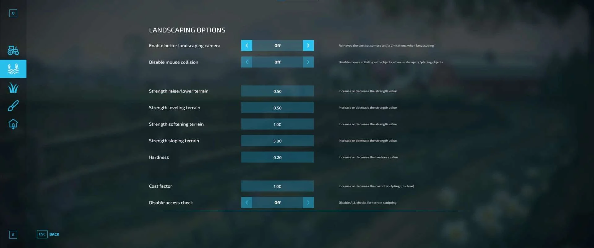 Advanced Gameplay Settings v0.1 FS22 FS22 Mod Free Download