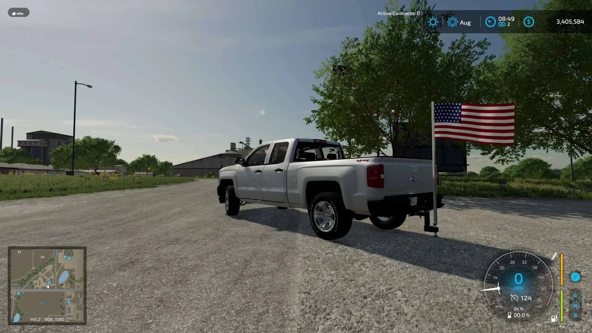 American Hitch Mount Flag v1.0 FS22 FS22 Mod Free Download