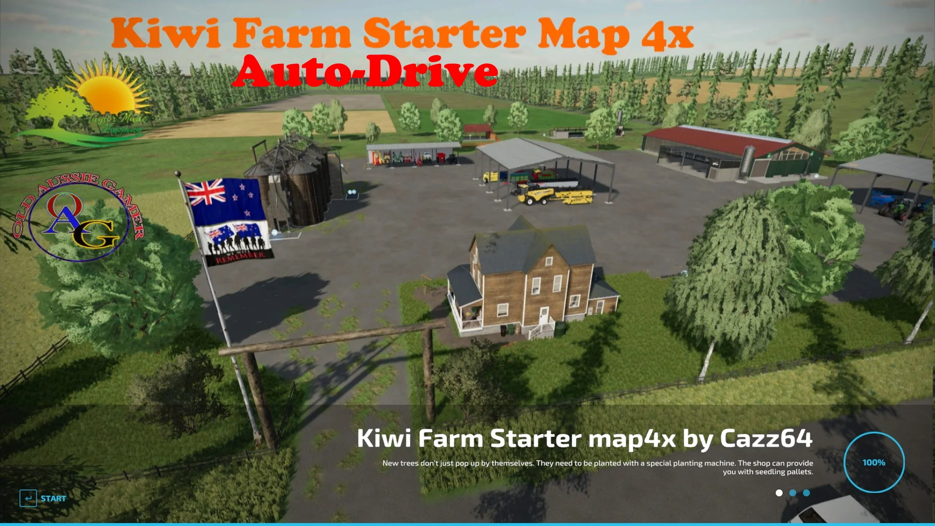 Autodrive for Kiwi Farm Starter map 4x V1.0 FS22 FS22 Mod Free Download