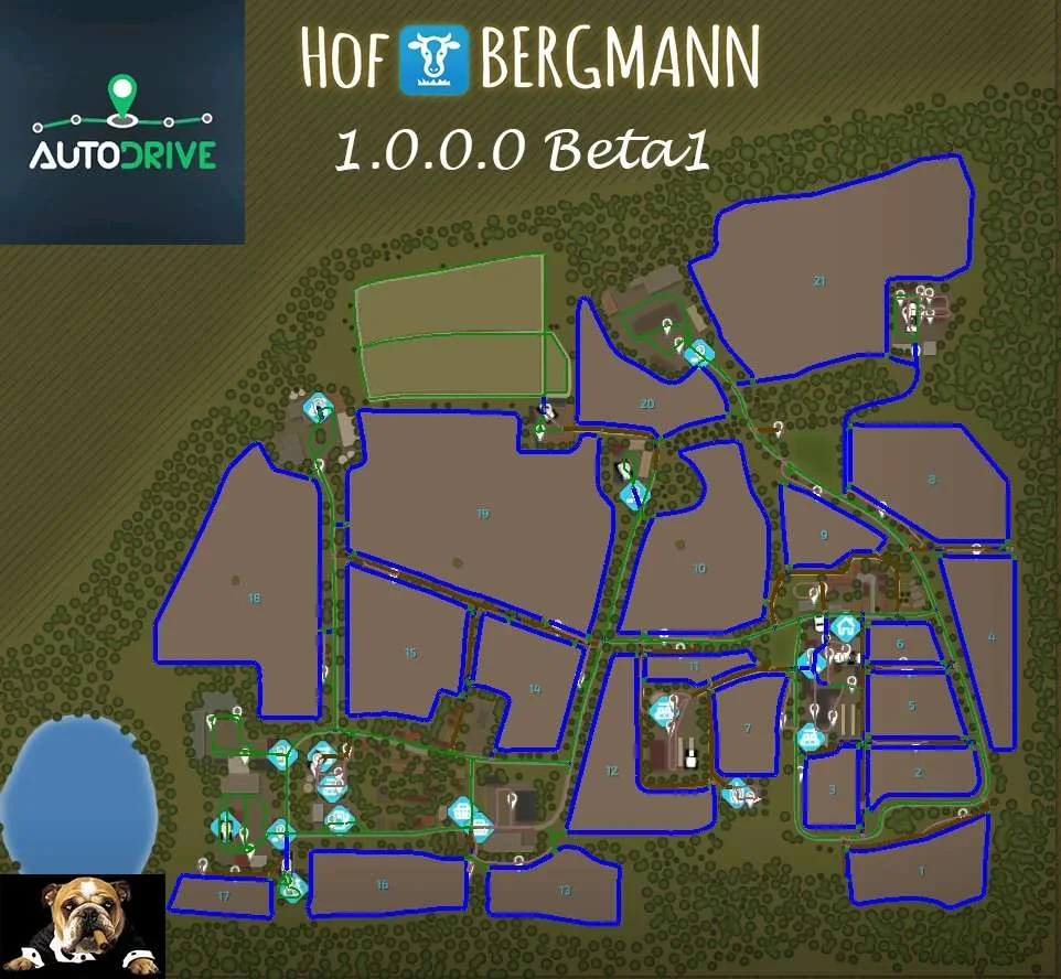 AutoDrive Kurse Hof Bergmann 1.0.0.0 Beta1 v9.5.22 FS22 FS22 Mod Free Download