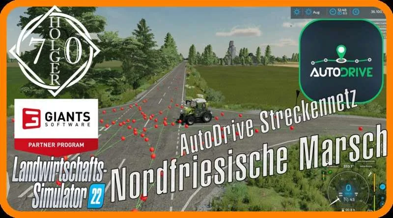 AutoDrive NF march 4-way route network FS22 v1.9 FS22 FS22 Mod Free Download