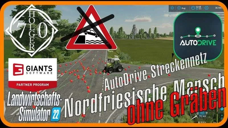 AutoDrive NF marsh without ditches 4-fold route network v1.0 FS22 FS22 Mod Free Download