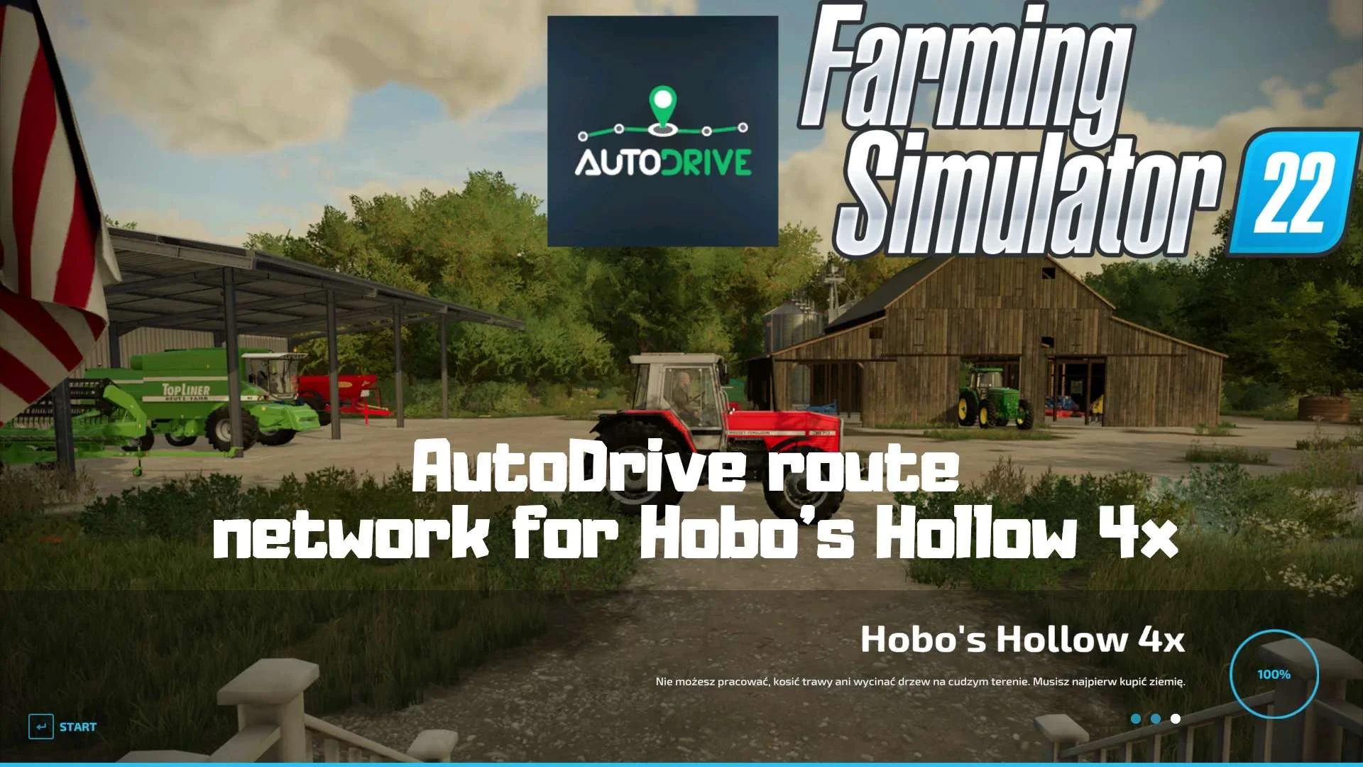 AutoDrive route network for Hobo’s Hollow 4x v1.0 FS22 FS22 Mod Free Download