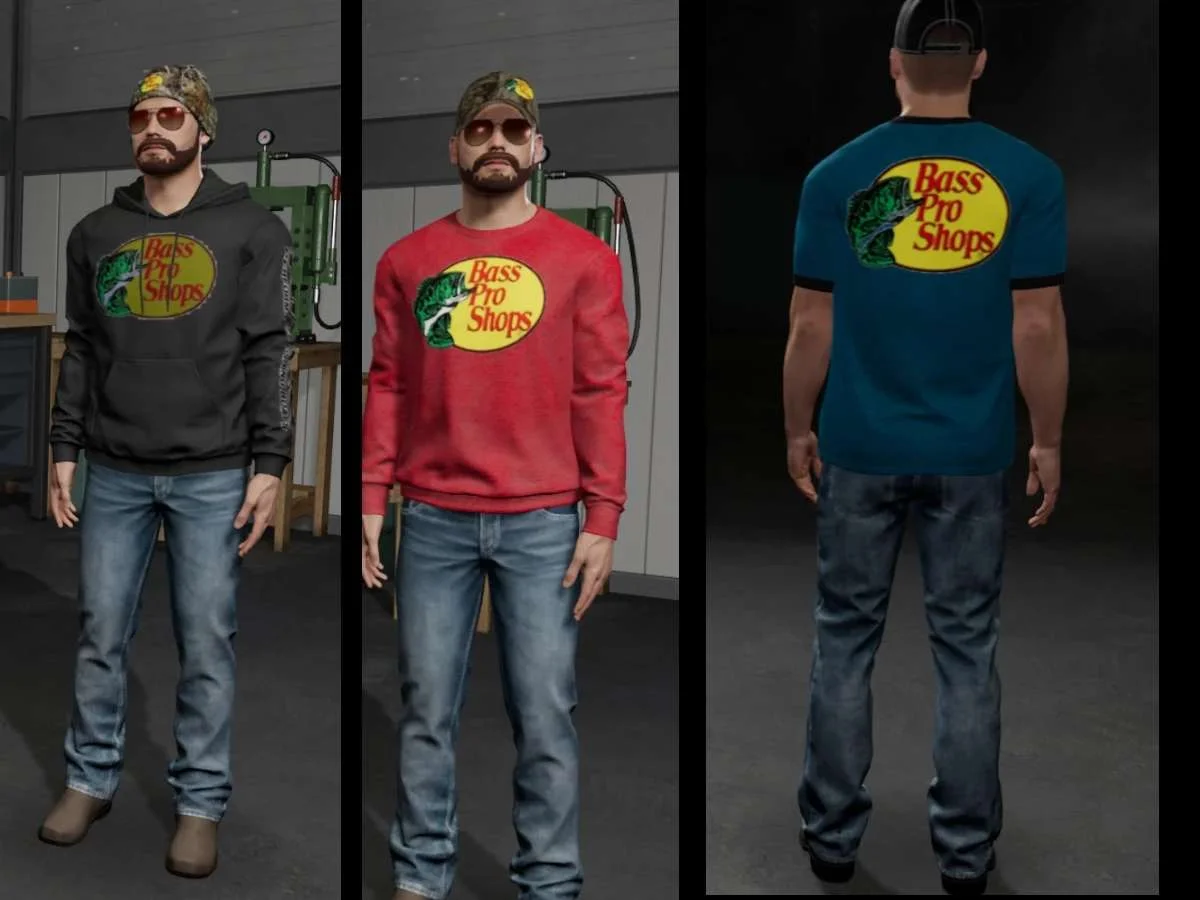 Bass Pro themed clothing pack v1.0 FS22