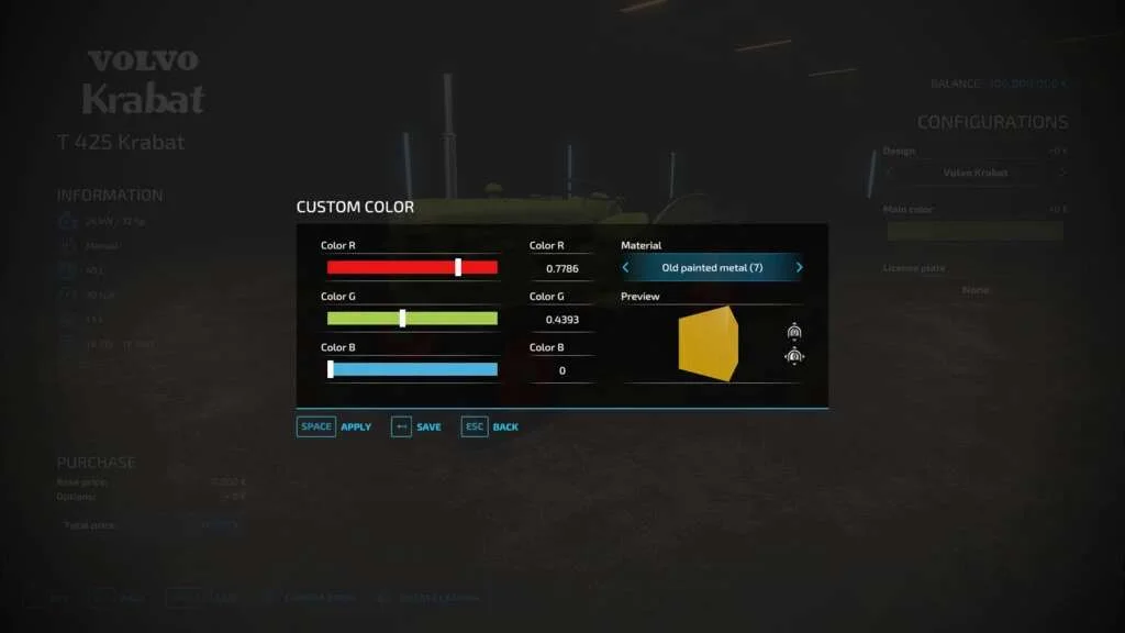 Color Configurator v1.0 FS22 FS22 Mod Free Download