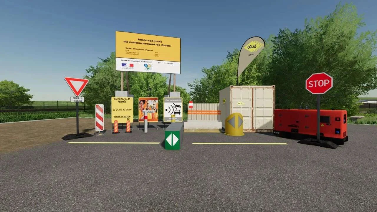 Construction signs v2.0 FS22 FS22 Mod Free Download