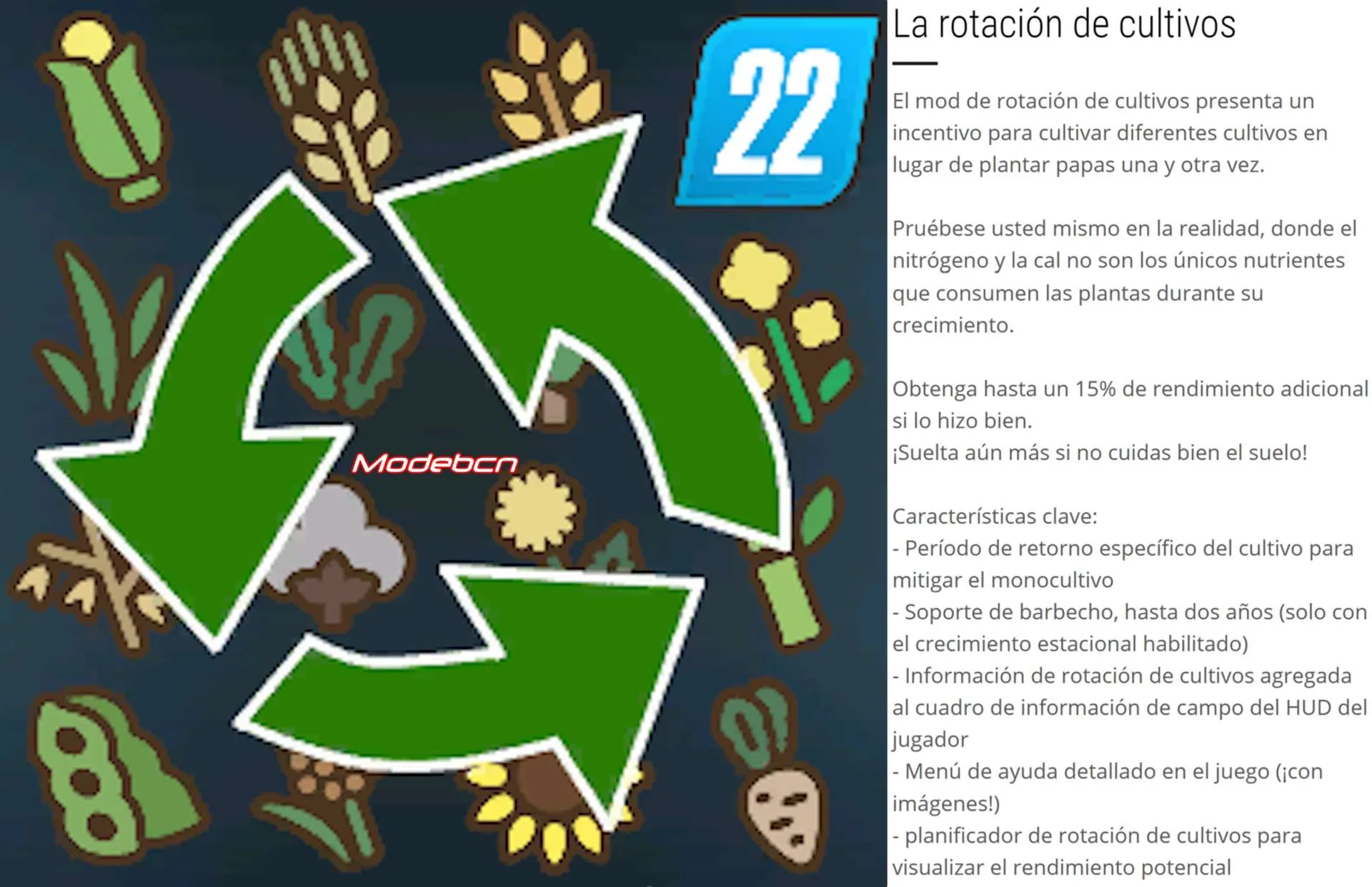 Crop Rotation ESPANOL v2.5 FS22