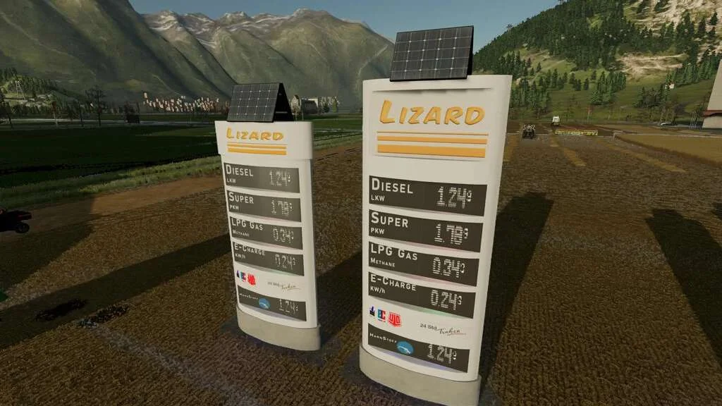 Digital Gasstation Displays Lizard v1.0 FS22