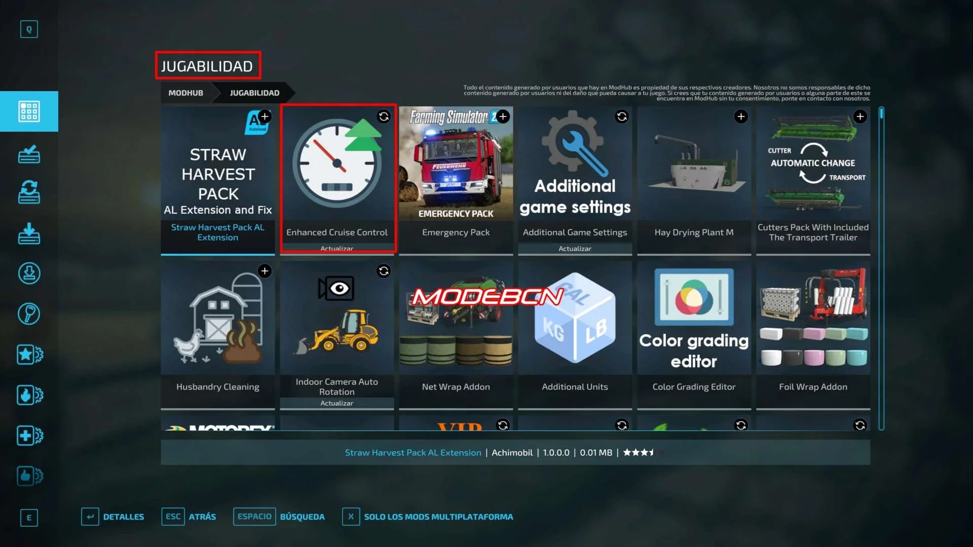 Enhanced Cruise Control VERSION ESPANOL V1.0 FS22
