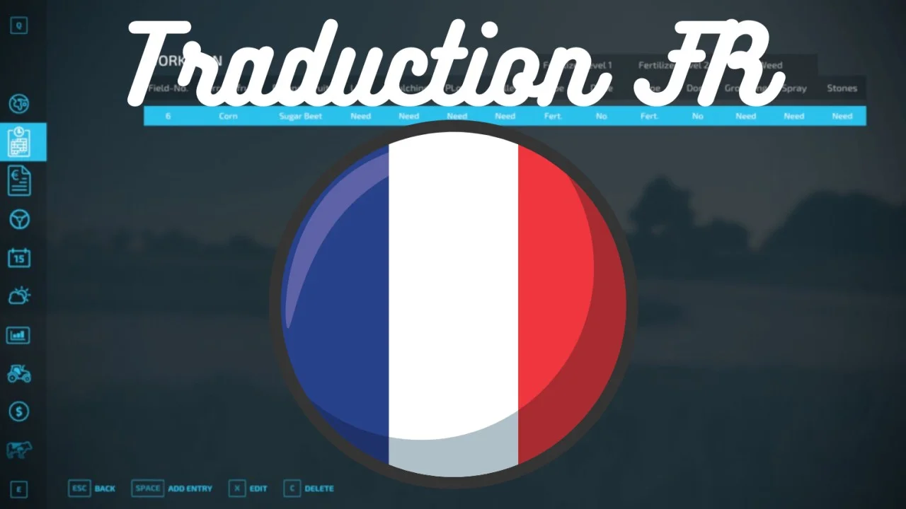 French Translation of Work Plan V1.0 FS22 FS22 Mod Free Download