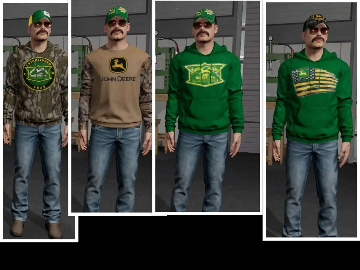 John Deere themed clothing pack v1.0 FS22