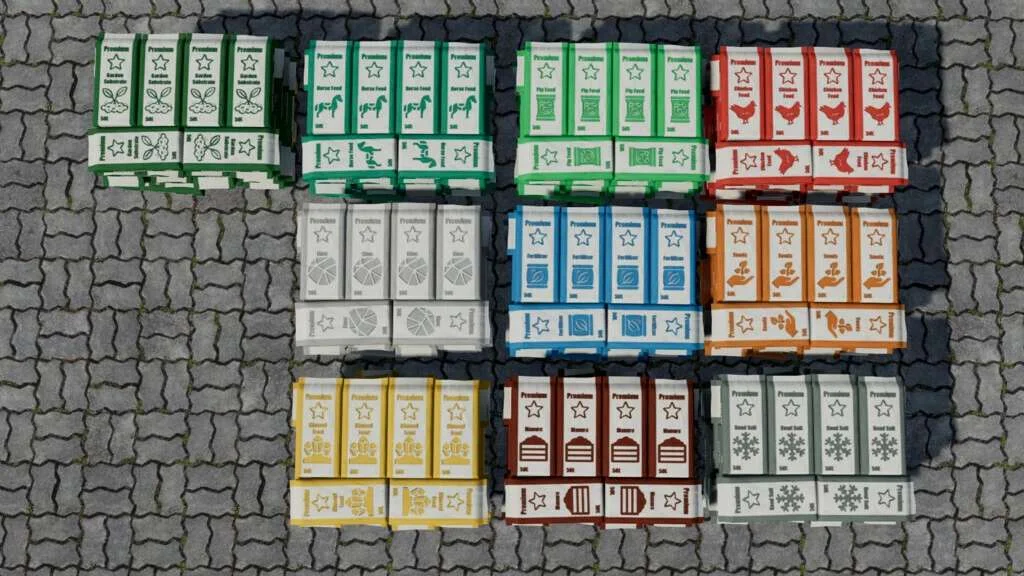 Package Of Premium Pallets And Bags v1.0.0.1 FS22 FS22 Mod Free Download