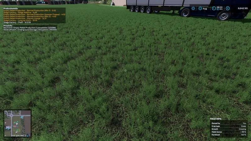 Production Info Hud v1.2 FS22 FS22 Mod Free Download